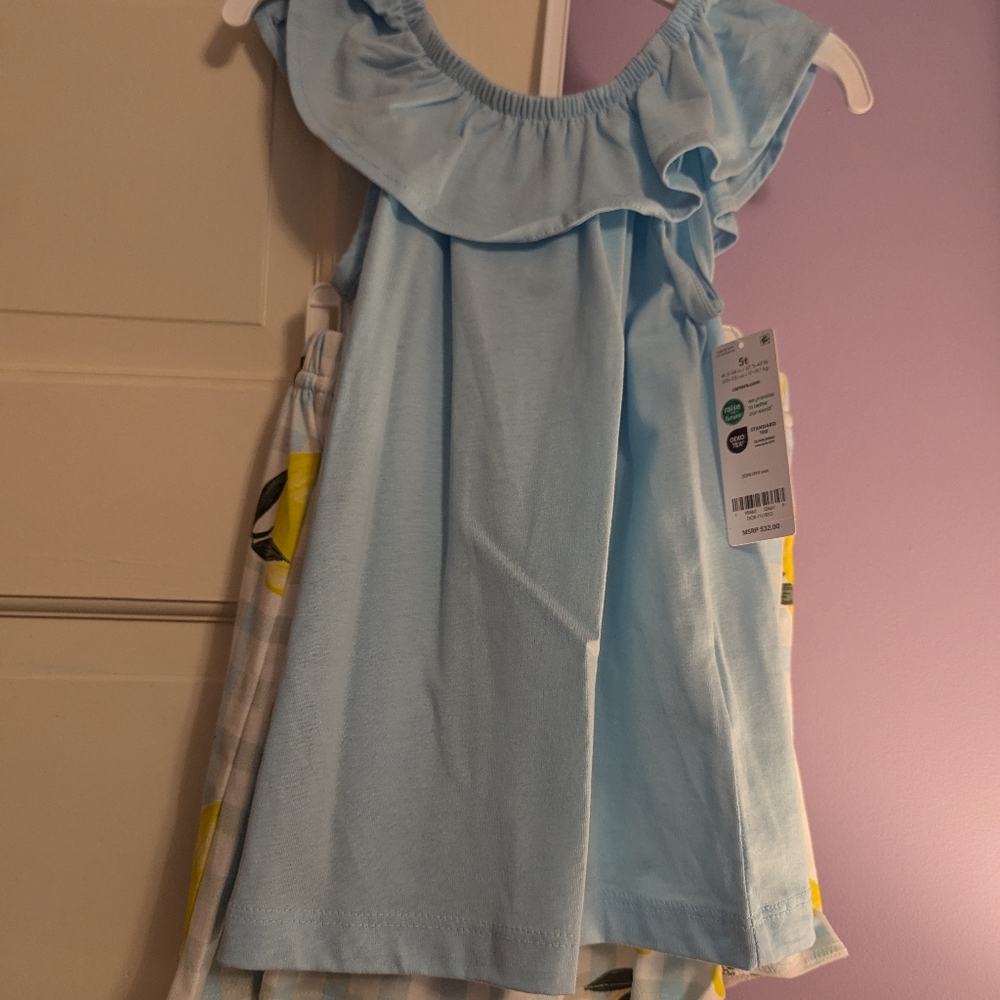 NWT Carter's 2 piece Lemon Skort Set